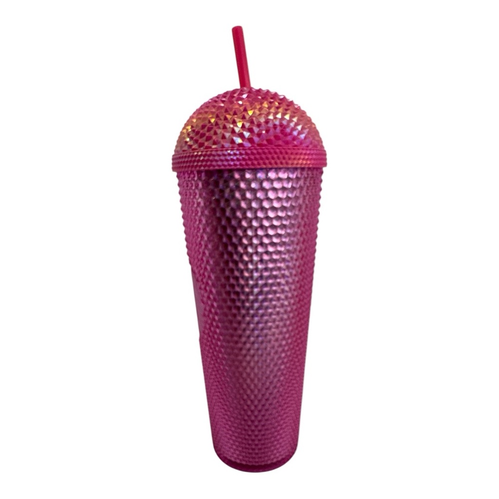 Starbucks 2025 Iridescent Pink Domed Studded 24oz Venti Cold Cup Tumbler. - Picture 3 of 11